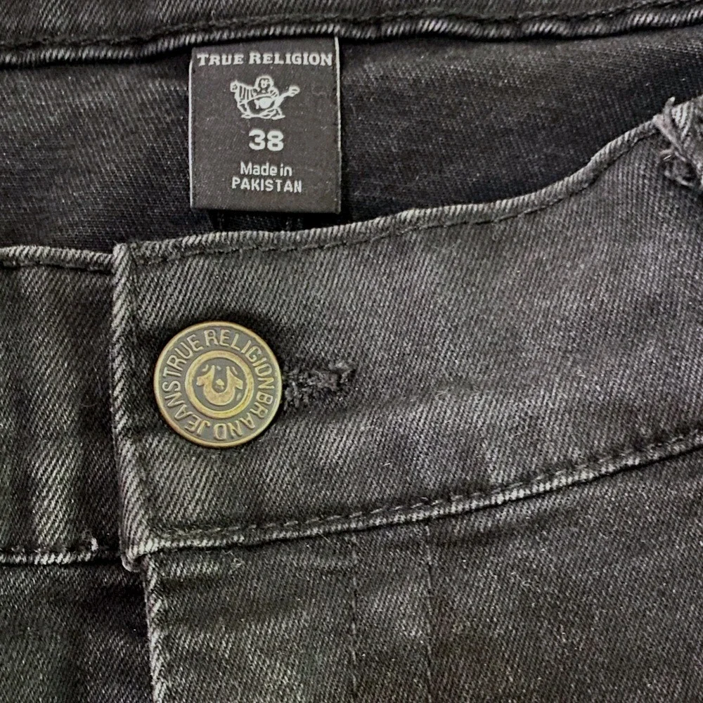 TRUE RELIGION Ricky Relaxed‎ Straight Leg Jeans in 2SB Body Rinse Black SZ 38/30